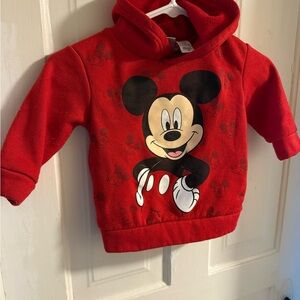 Disney Red Kids Hoodie with Mickey Mouse Design